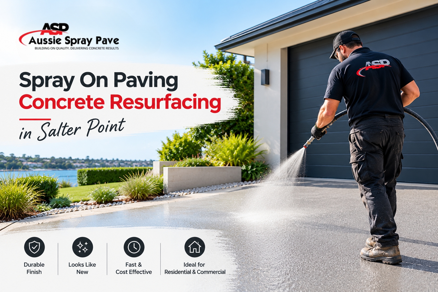 Spray On Paving Concrete Resurfacing in Salter Point