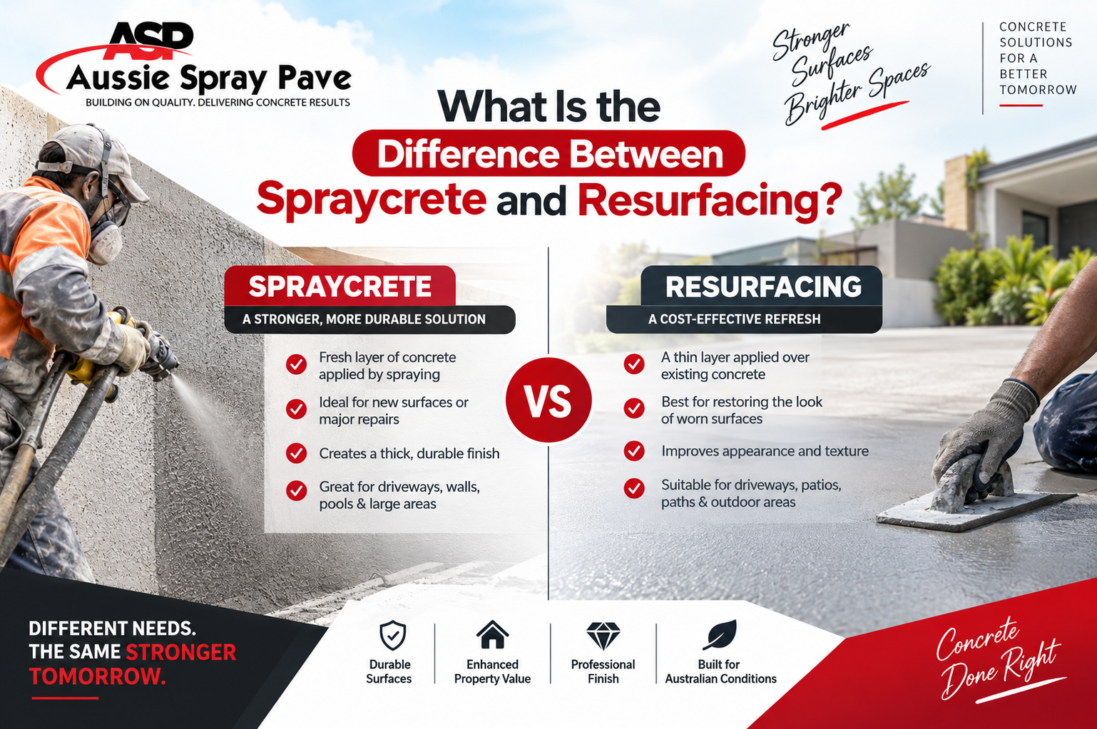 What Is the Difference Between Spraycrete and Resurfacing