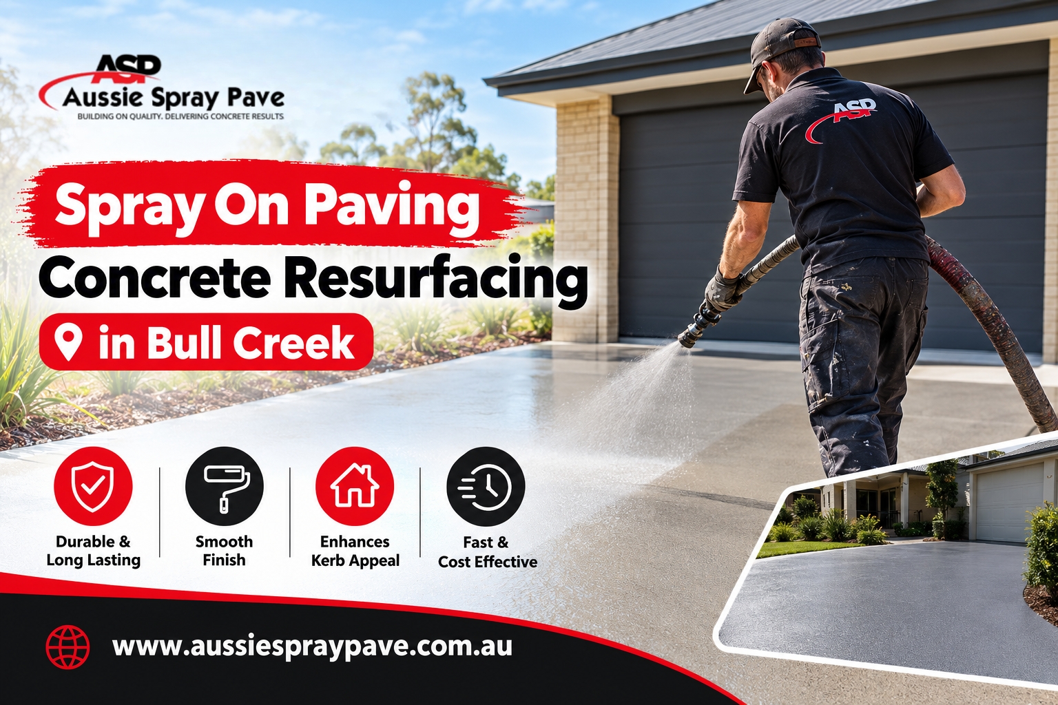Spray On Paving Concrete Resurfacing in Bull Creek